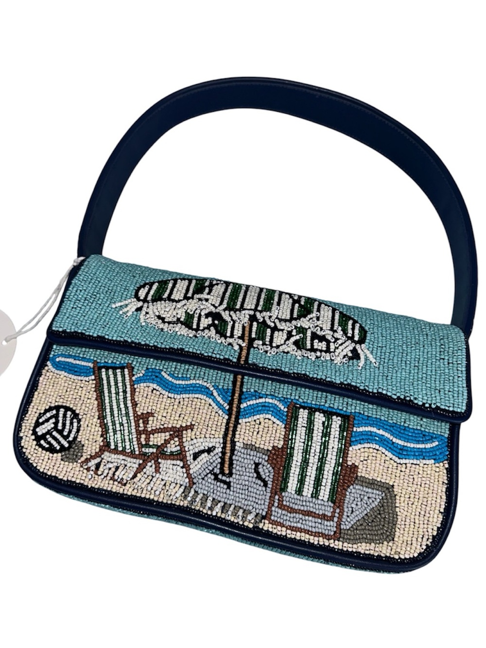 STAUD Tommy Under My Umbrella Beach Lobster Beaded Shoulder Bag NWT MORE PHOTOS - Picture 6 of 8